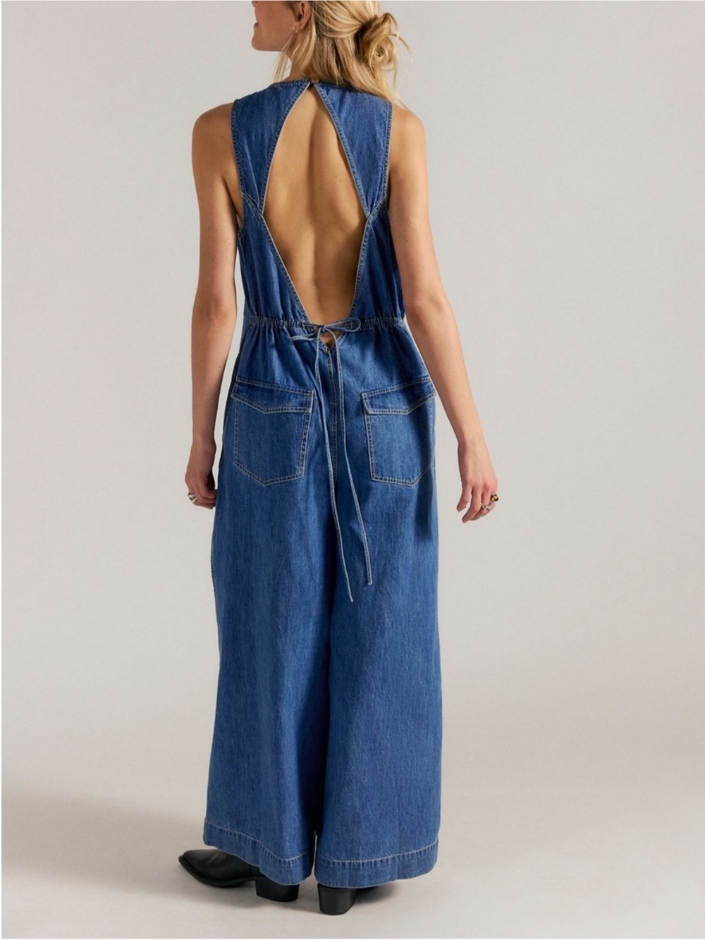 Free People We The Free Do No Wrong Jumpsuit Small Heavy Eyes NWT Denim Romper
